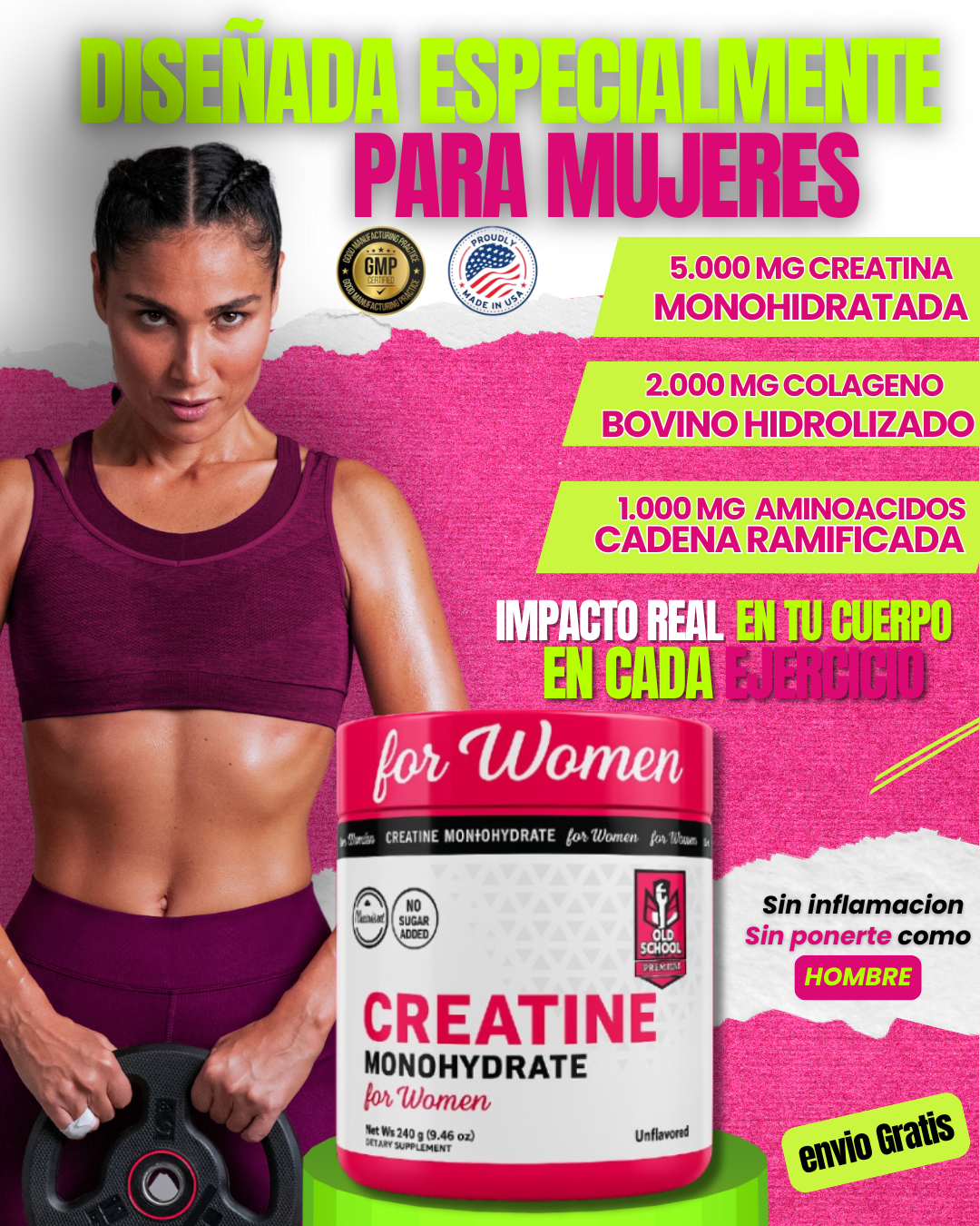 CREATINE MONOHYDRATE PARA MUJERES
