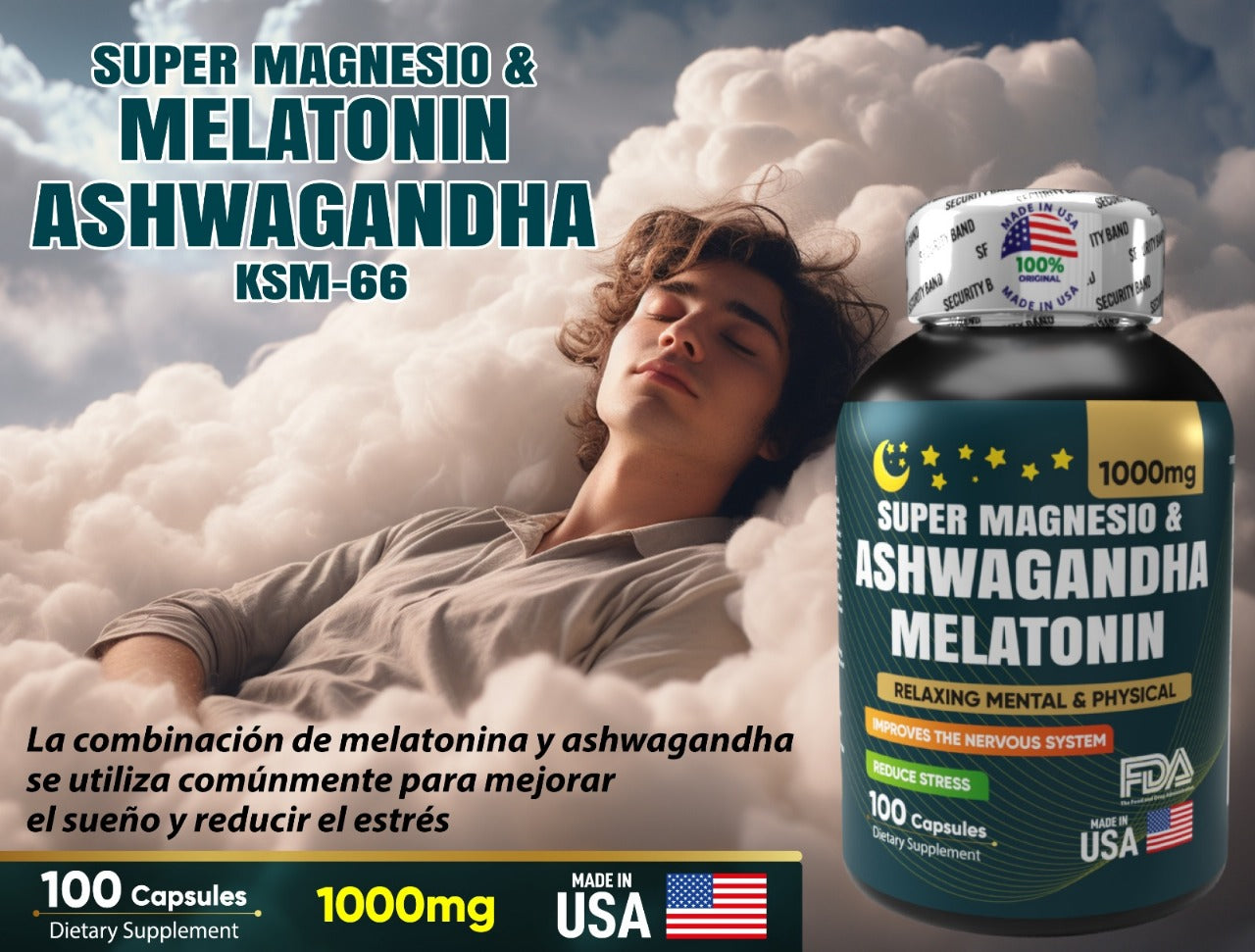 SUPER MAGNESIO AMERICANO & ASHWAGANDHA KSM-66 + MELATONINA